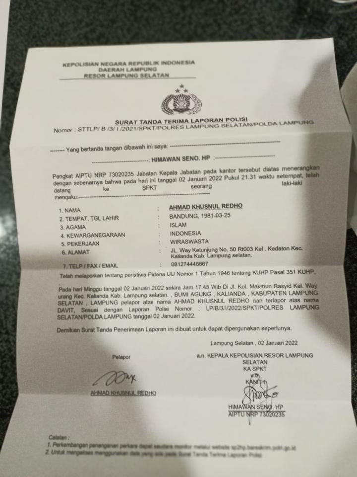 Wartawan Korban Penganiayaan Minta Keadilan, Kasat Reskrim: Tidak ada yang kebal hukum
